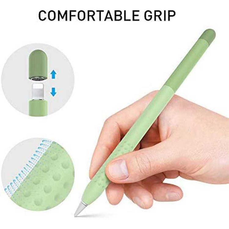 AhaStyle Gradient Colorful Ultra-Thin Sleeve Suitable for Apple Pencil 2nd Gen, Soft Silicone Material, Lightweight, Durable Compatible with all-new Apple Pencil - Green