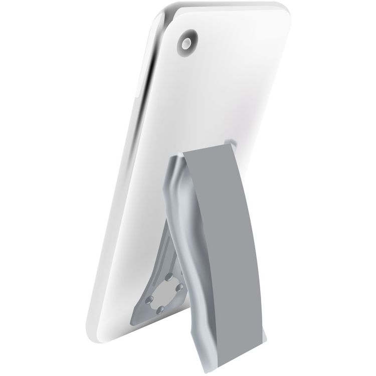 LoveHandle Pro Phone Stand | Magnetic Mobile Phone Grip | Swappable Kickstand Strap - Solid Silver