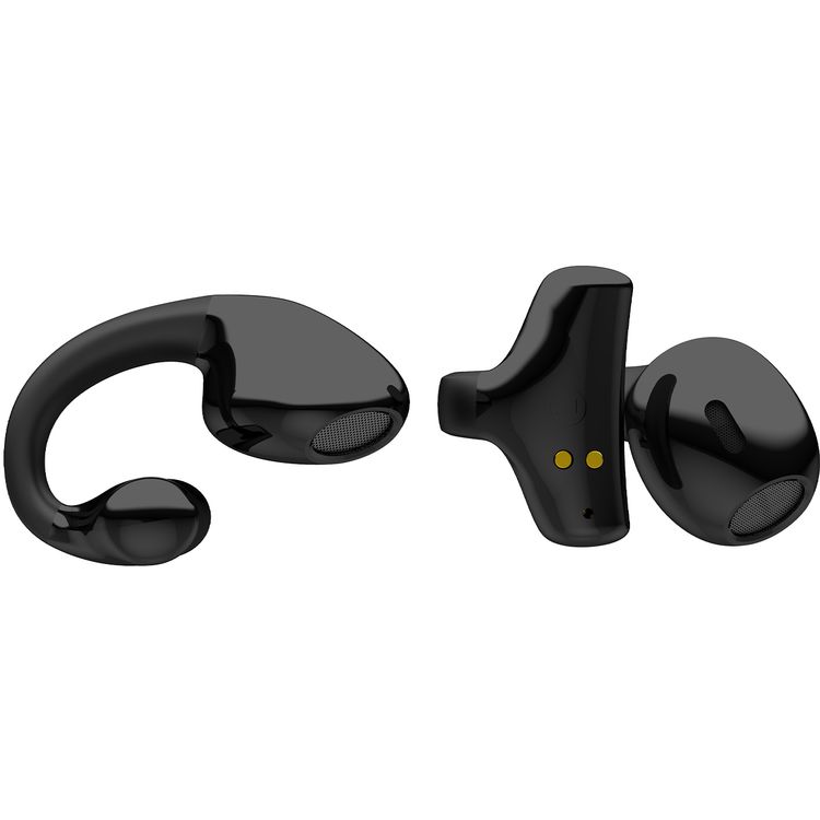 Porodo Soundtec TWS Ear Clip, 10m Transmission Range, Bluetooth V5.3, Up to 24 Hours Play Time, 300mAh Battery Capacity - Black