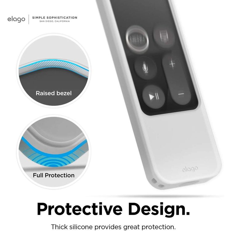 Elago R4 Retro Apple TV Remote Case with Apple TV Siri Remote 4K 5th / 4th Generation, Classic Controller Design [Non-Functional], Extra Protection, Lanyard Included Nightglow Blue