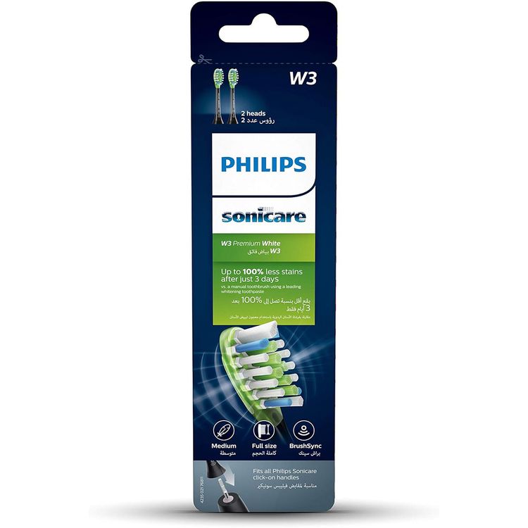 Philips Sonicare W3 Premium Standard Toothbrush Heads - Black