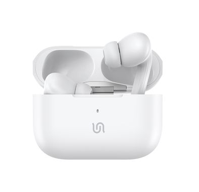 Porodo Soundtec Iconique True Wireless Earbuds with Deep Bass, Hifi Audio, 10m Bluetooth Range, ABS + PC Material, 300mAh Charging Case Battery, 30mAh Earbud Battery - White