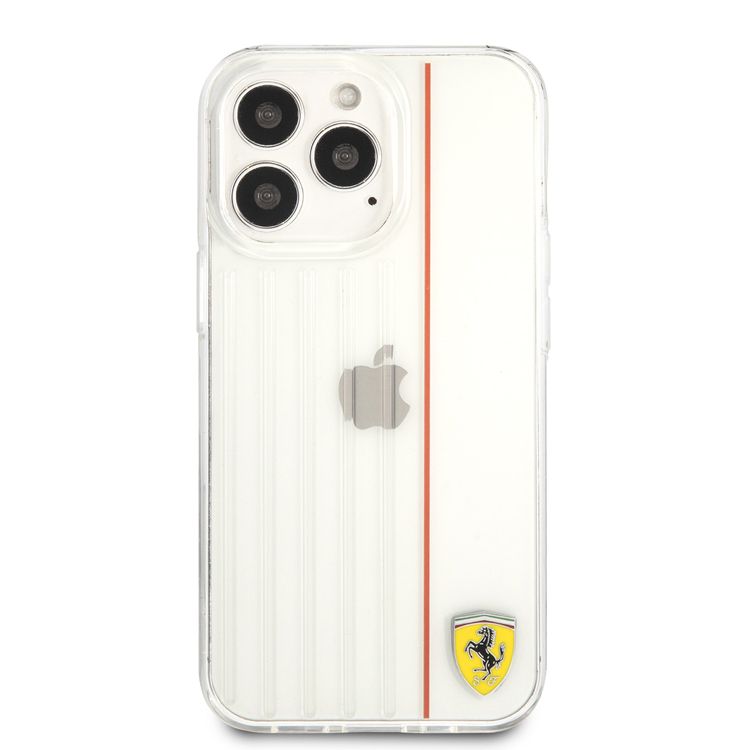 CG MOBILE Ferrari PC/TPU Hard Case with 3D Lines Contrasted Compatible for iPhone 13 Pro (6.1") Anti-Scratch, Easy Access to All Ports