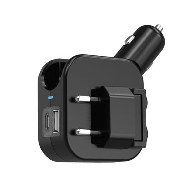 Green Lion Duo Power Car & Wall Charger, PC & Copper Material, Compact Design, Durable Build, EU PLUG, PD 20W - Black
