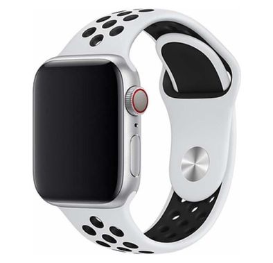 Devia Deluxe Series Sport2 Band for Smartwatch, Comfortable & Durable Stylish Band, Adjustable Replacement Wrist Band Strap Compatible for Apple Watch 38/40MM - White