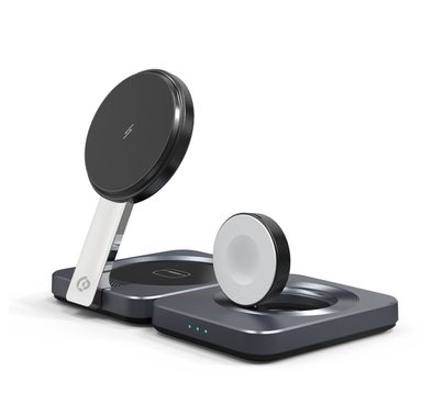 Powerology 3-in-1 Foldable Magnetic Wireless Charger with Active Cooling System, Multi Device Charging, 15W Charging, Type-C Input Interface - Black