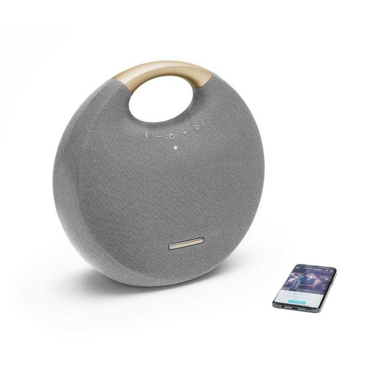 Harman Kardon Onyx Studio 6 Portable Wireless Bluetooth Speaker with Aluminum Handle, 8-Hours Playtime, IPX7 Waterproof, Wireless Dual Sound  - Gray