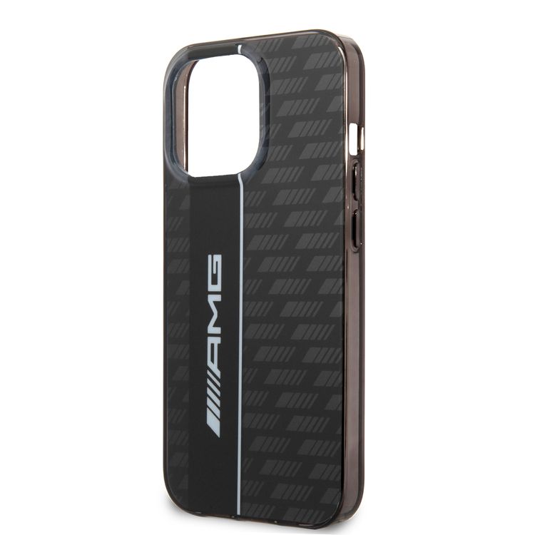 AMG Double Layer Carbon Pattern II Transparent Hard Case Compatible with iPhone 13 Pro Max - Black