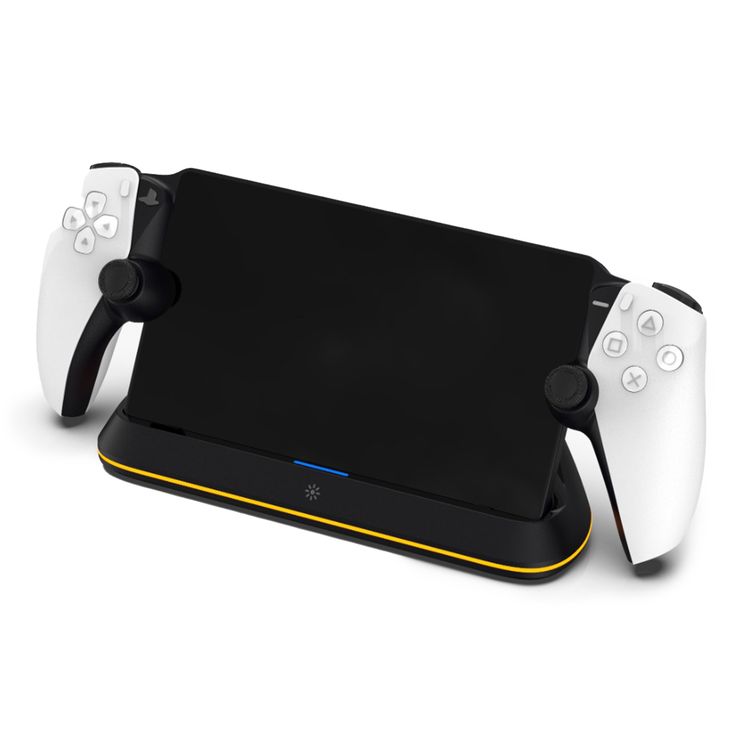 Porodo Gaming PlayStation Portal Charging Dock with Anti Slip Base, Built-in Safeguard, ABS Material, RGB Light - Black 
