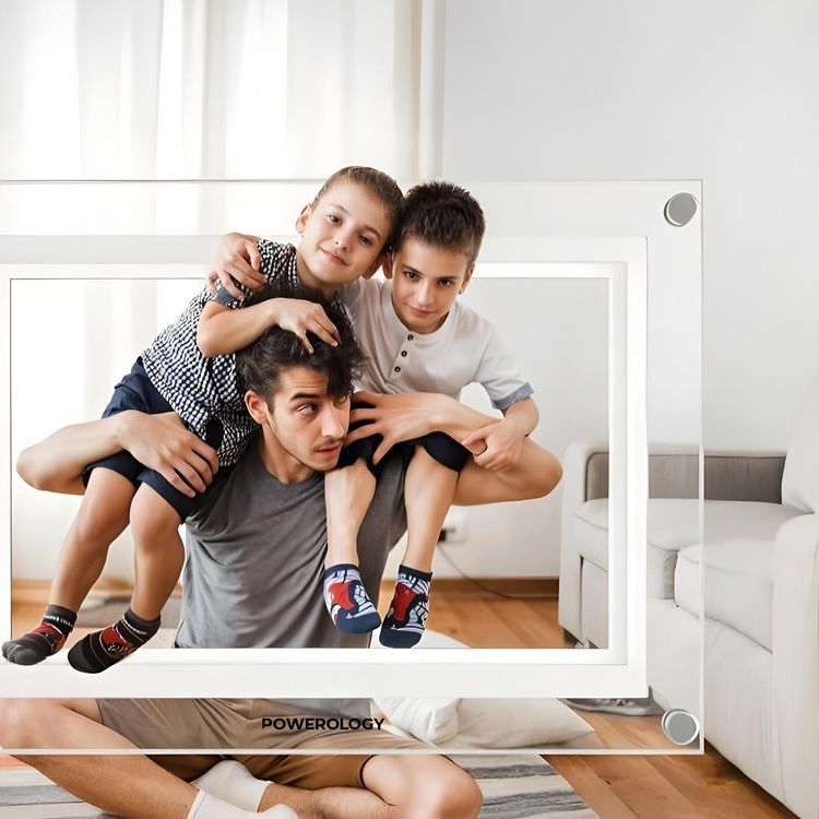 Powerology Digital Photo Display with 7" IPS Smart Frame, 1024×600 pixels Resolution, Smart Photo Centering, 32GB Built-in Storage, Android 6.0 OS, Wireless Instant Sharing - White