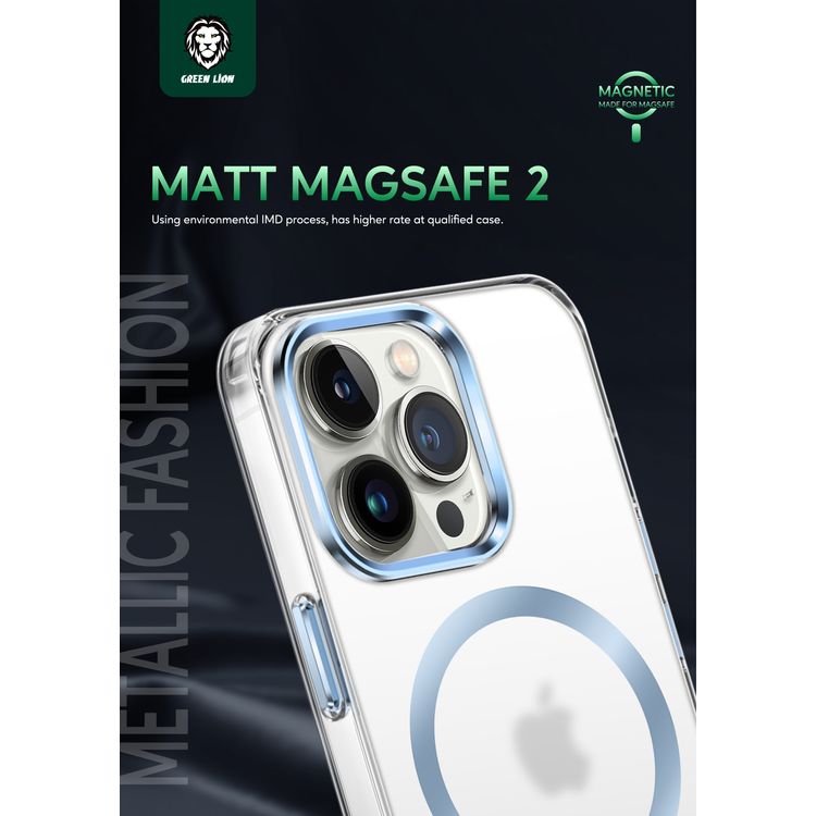 Green Matt Magsafe 2 IMD Anti-Scratch Case 13 Pro - Green
