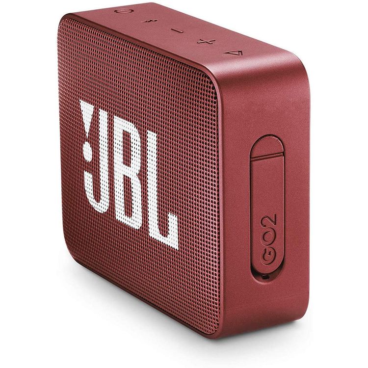 JBL GO 2 Portable Wireless Bluetooth Speaker, 5-hours Playtime, IP67 Waterproof Feature, Speaker Built-in Noise-Cancelling Speakerphone - Red