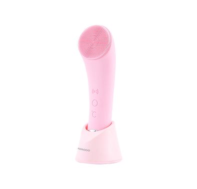 Porodo Sonic Vibration Facial Cleansing Brush with Massage & Exfoliate Function, 6000RPM High-Frequency Vibration, Warm Compress, 400mAh Battery Capacity, USB-C Charging Interface, 2 Hours Charging Time, Gentle Silicone Bristles - Pink