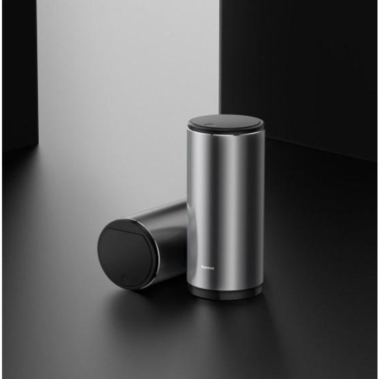 Baseus Gentleman Style Vehicle-Mounted Trash Can with 500 mL Capacity, Press-down Cover Design, ABS + Aluminum Alloy,  Leak-proof Design - Black