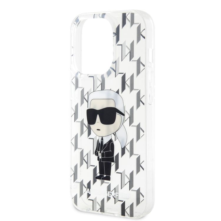 Karl Lagerfeld IML IKonIK Monogram Hard Case for iPhone 15 Pro - Transparent