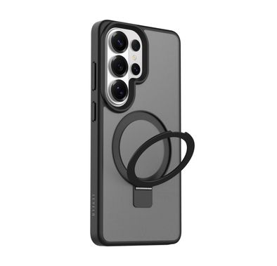 Levelo Verona MagSafe Kickstand Hybrid Case for Samsung S26 Ultra, Shock-Resistant Bumper, Multi-Functional Ring Kickstand, Drop protection - Black