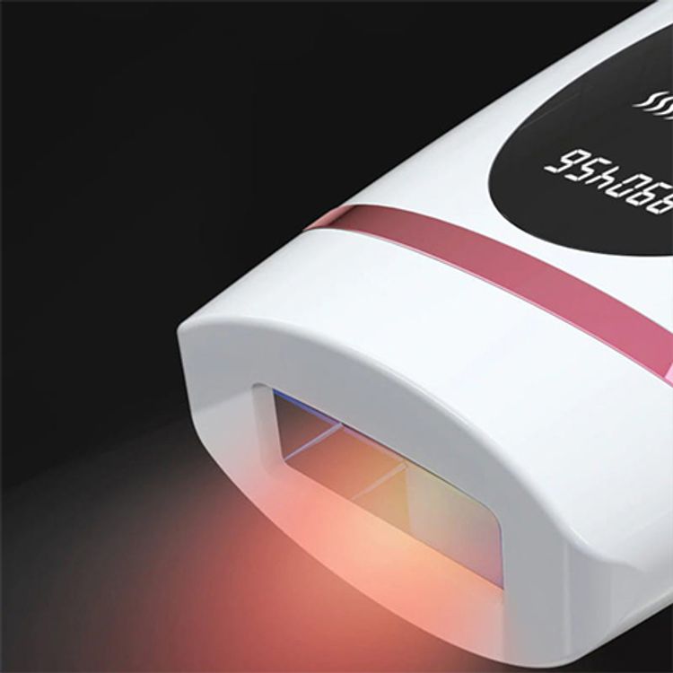 inFace IPL Hair Removal with 36W Output Power, 12V, 5 Gear Modes, 90000 Effective Flash Times, LCD Display, Automatic and Manual - White/Pink