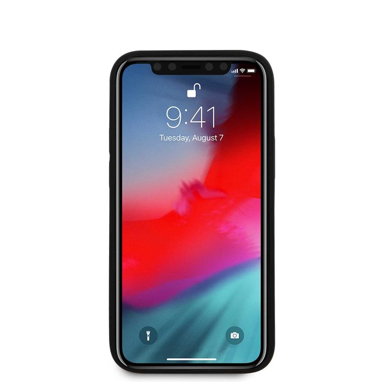 Karl Lagerfeld KLHCP12SIKMSBK PU Saffiano Case with Metal Pin Iconik for Apple iPhone 12 Mini (5.4") - Black