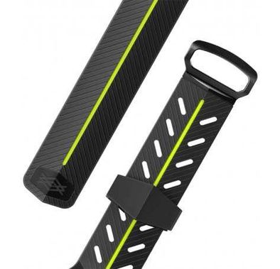 X-Doria Action Silicone Watch Strap Compatible for Apple Watch 44mm / 42mm - Dual Color Adjustable Strap -  Fit & Comfortable Replacement Wrist Watch Band - Black/Yellow