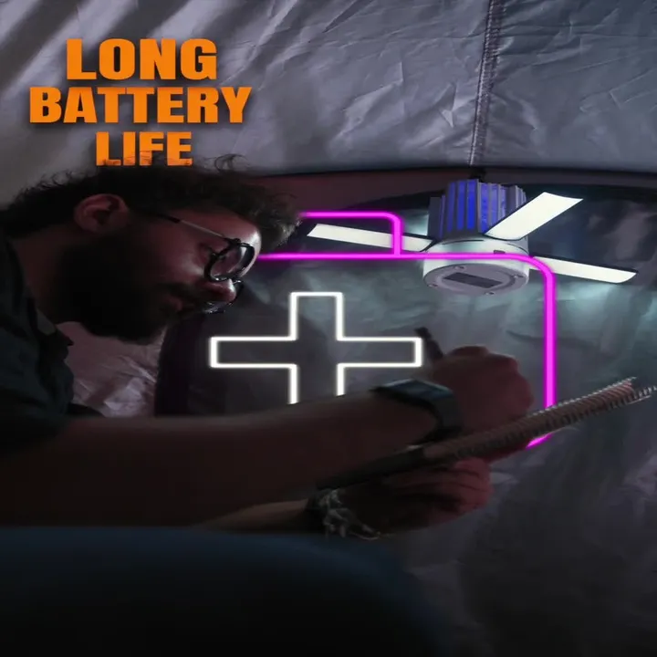 Porodo Lifestyle 2-in-1 Portable Insect Killer Lamp with Safe & Silent Operation, 360° Coverage, Foldable LED Light, ABS Material, Type-C Charging Interface, 5 Hours Recharge Time, 4-16 Hours Usage Time, UV Mosquito Killing - White