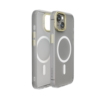 Levelo Magsafe Kayo Matte Back Case for iPhone 14 - Matte Clear/Champagne