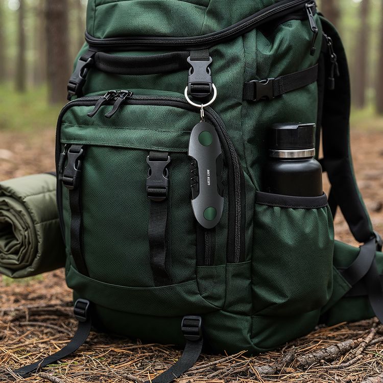 سكين سلسلة مفاتيح متعدد الأدوات 14 في 1 من Green Lion مع مادة من الفولاذ المقاوم للصدأ المتين، شفرة حادة دقيقة، مقاوم للصدأ والتآكل، تصميم أمان بالقفل، قبضة غير قابلة للانزلاق - أسود