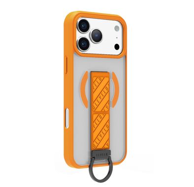 Levelo Morphix Clara GripStand MagSafe Case for iPhone 17 Pro, Raised Bezels for Camera & Screen, Strong Magnets, Shockproof Body & Matte Finish, Flexible D-Ring Stand, Anti-Fingerprint - Sunrise Orange