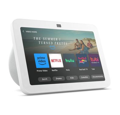  شاشة Amazon Echo Show 8 الجيل الثالث الذكية مع الصوت المكاني، محور المنزل الذكي، مساعدة الطوارئ Alexa، حجم الشاشة 8 بوصات، كاميرا 13 ميجابكسل - أبيض جليدي