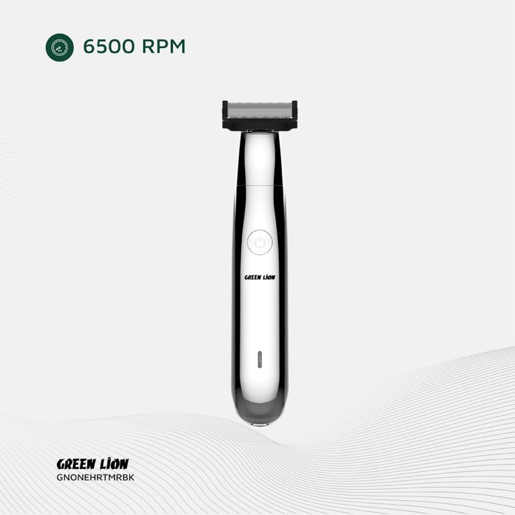 Green Lion One Blade Pro Hair Trimmer with 4 Interchangeable Combs, Up to 60 Minutes Working Time, 6500RPM Motor Speed, LED Indicator, Stainless Steel Blade - Black