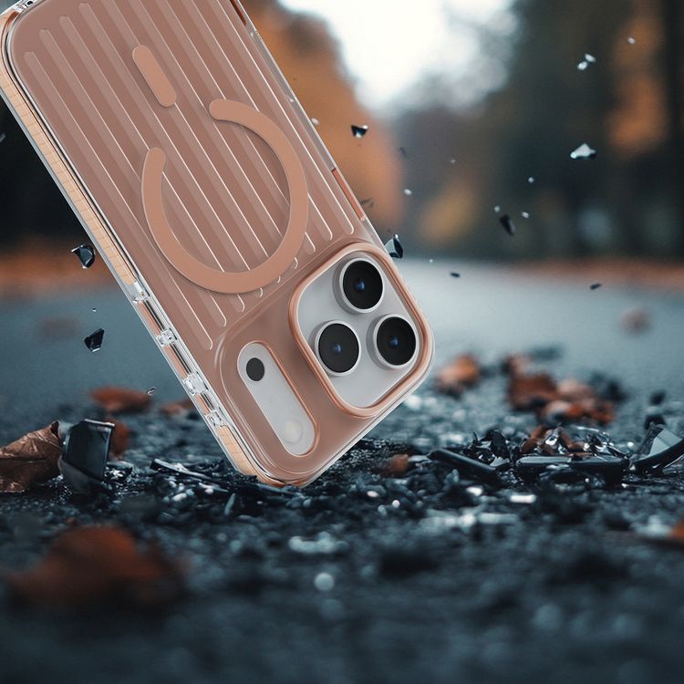 غطاء Levelo Cabin Elite MagSafe لهاتف iPhone 17 Pro، بزوايا مقاومة للصدمات، وحواف مرتفعة للكاميرا والشاشة، ومقاومة للخدوش بدرجة 2H، ومغناطيسات قوية، وتقنية رؤية فائقة الوضوح، ومصد مقاوم للصدمات، مختبر ضد السقوط - بلون البرتقالي الشروق