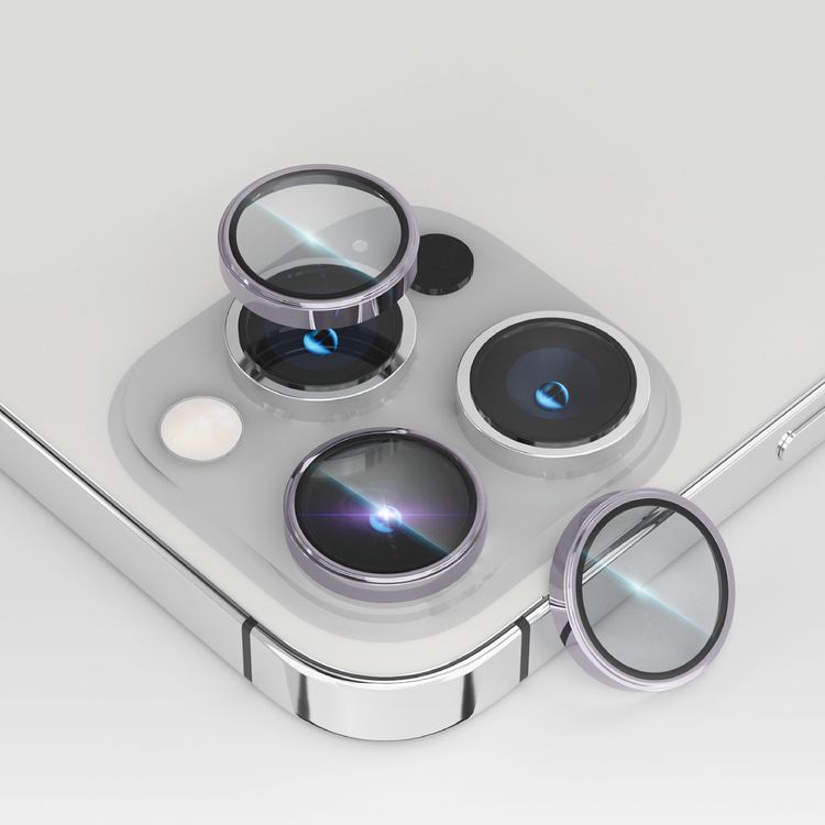 Levelo Lucent Trio Camera Lens Protector, 9H Hardness - Purple