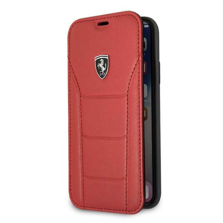 CG Mobile Ferrari Heritage 488 Genuine Leather Book Type Case for iPhone X - Red