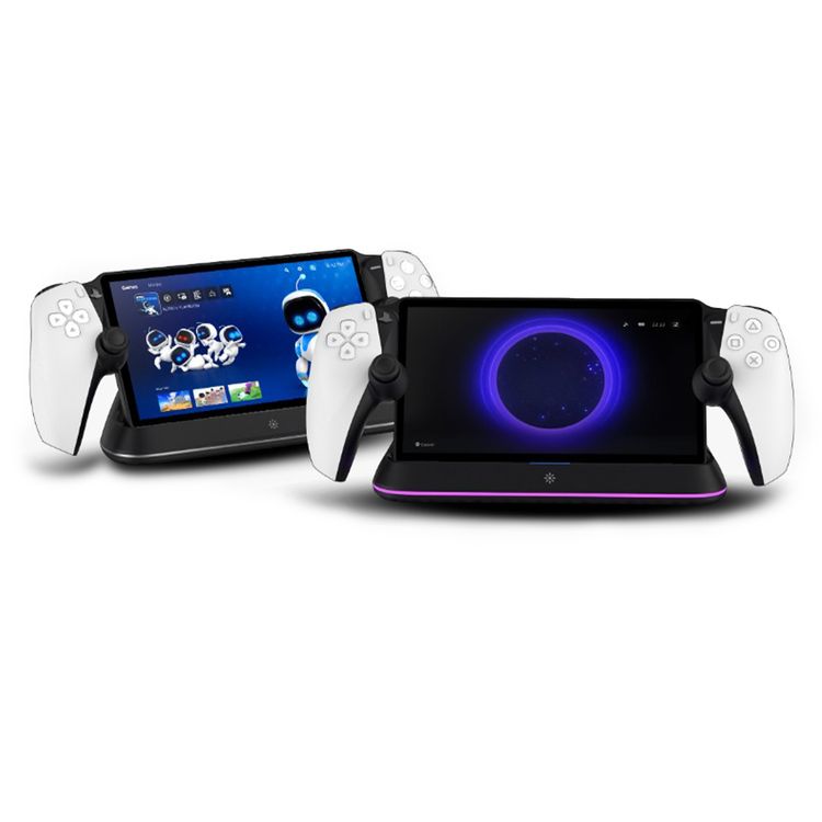 Porodo Gaming PlayStation Portal Charging Dock with Anti Slip Base, Built-in Safeguard, ABS Material, RGB Light - Black 