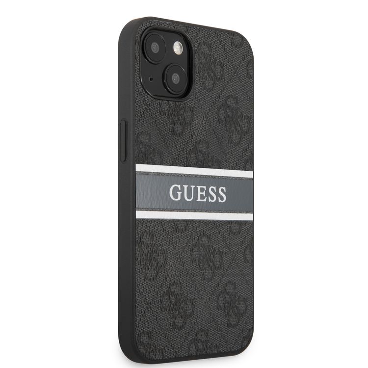 CG MOBILE Guess 4G PU Leather Case with Printed Stripe Compatible for iPhone 13 Mini (5.4") Anti-Scratch, Easy Access to All Ports, Shock Absorption