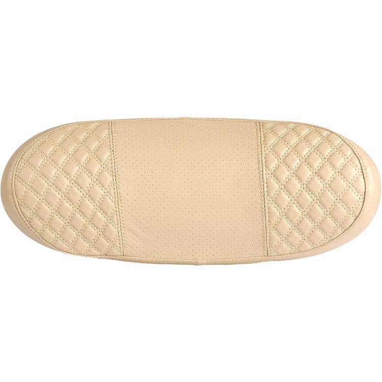 Green Lion Car Head Rest with Memory Foam and Soft Fabric, Adjustable & Rotatable - Light Brown