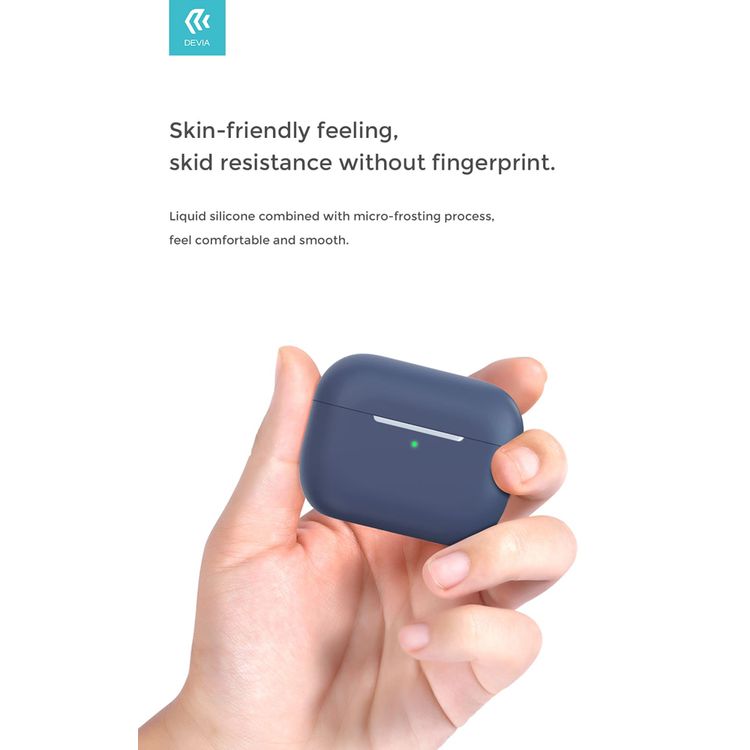 Devia Clear Silicone Case for Airpods 3 with 360° Protection, Ultra-Slim, Anti-scratch, Easy Installation, Soft-touch, Sleek and Minimalistic - Midnight Blue 