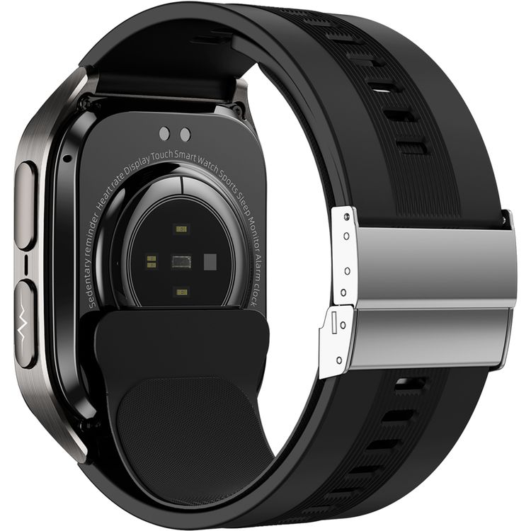 Green Lion Sense ECG Smart Watch with 12 Days Working Time, Soft TPU Medical Airbag, High-Precision Sensor, Oscillometric Blood Pressure, AMOLED 2.06" Display, Real-Time Notifications, Hands-Free Calls, Bluetooth Version 5.3, Voice Assistant, 530mAh Battery Capacity - Black