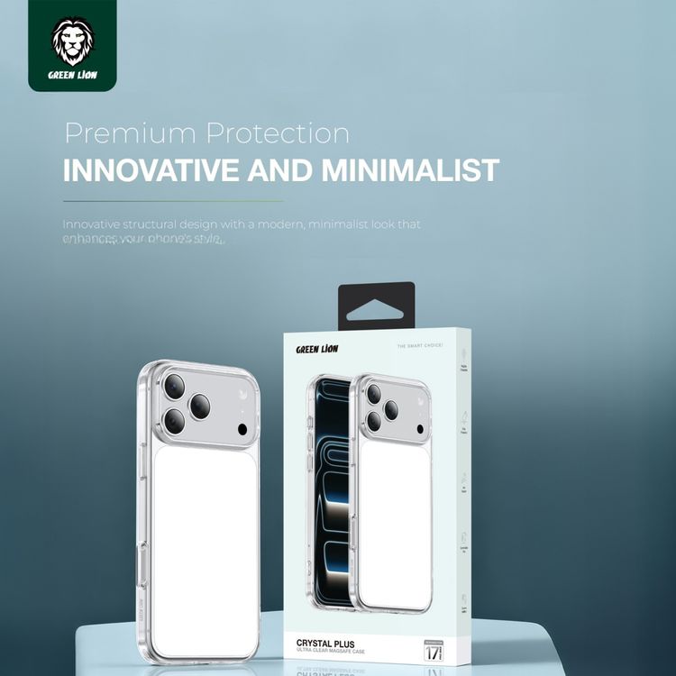 Green Lion Crystal Plus Ultra-Clear MagSafe Case for iPhone 17 Pro Max, Anti-Scratch, Comfortable Grip, Raised Bezels for Camera & Screen, Comfortable Grip, Anti-Fingerprint - Clear