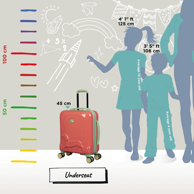 it Luggage Kids Model Daxie Luggage, Handy Top and Side Carry Handles, Telescopic Trolley Handle, 8-Wheel Spinner System, Underseat Size, 24L Capacity