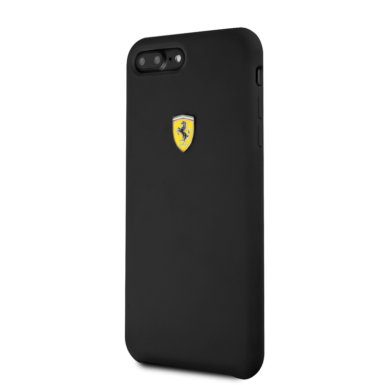 CG MOBILE Ferrari SF Silicone Phone Case Compatible for iPhone 8 / 7 Plus | Protective Mobile Case Officially Licensed - Black
