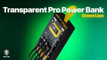 Green Lion Transparent Pro Power Bank 20000 mAh in UAE | PD 20W - Yellow/Black | (GNTRAPB20KBK)