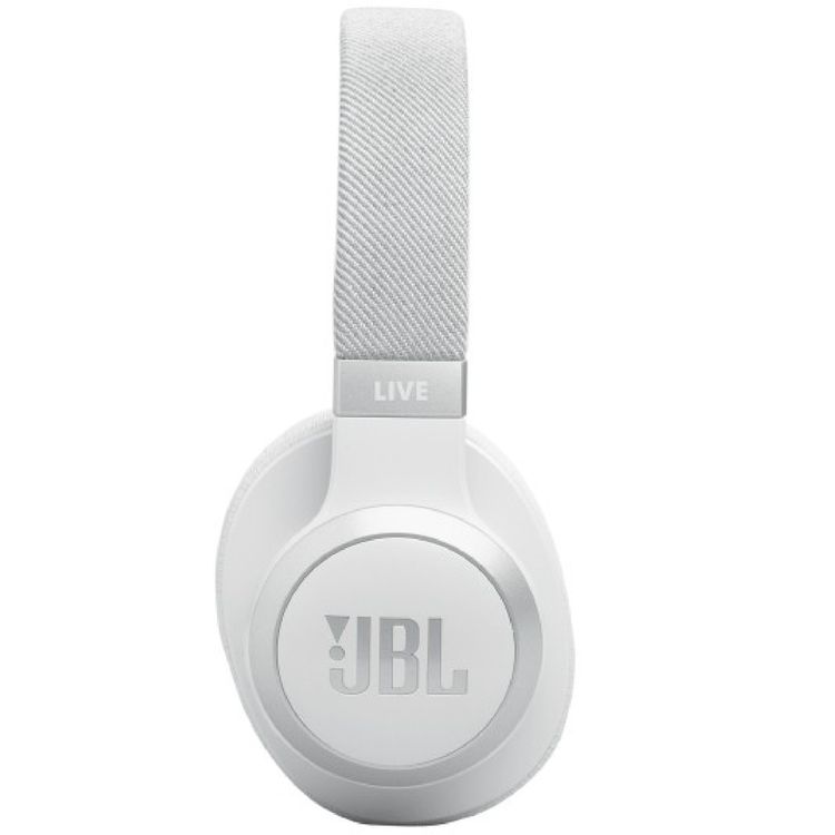 JBL Live 770NC Wireless Over-Ear Noise Cancelling Headphones, 65h Battery Life, 3h Charging Time, Bluetooth 5.3, Comfort-Fit Fabric Headband, True ANC, Personi-Fi 2.0 - White