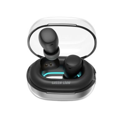 Green Lion Denver True Wireless Earbuds with IPX4 Waterproof, Voice Assistant, In-ear Comfort, Dual-Mic, Touch Control, 3 Hours Playtime - Black