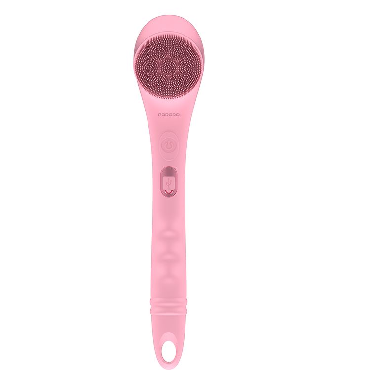 Porodo Lifestyle Electric Body Brush, Soft Bubble Loofah, Soft Cleaning Bristle, 2 Levels Speed, Type-C Charging Port, Soft Silicone Brush - Pink
