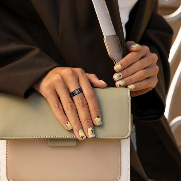 Porodo FitSync Smart Ring with Digital Display with Touch Scroll Function in Small Size 7, Up to 4 Days Active Use Time, 96KB Ram & 128KB ROM, Camera Gesture Control, Activity Tracking & 128 Sport Modes - Black