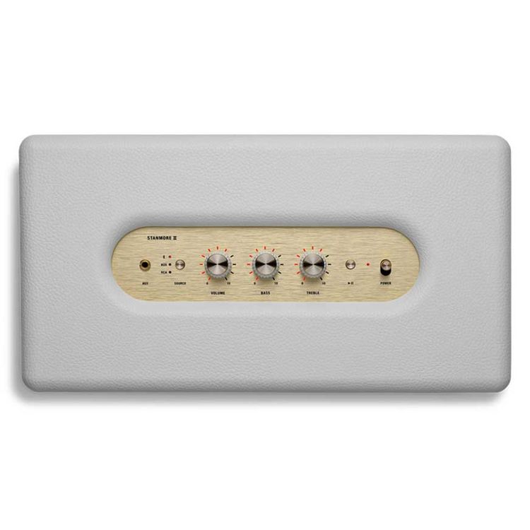 Marshall Stanmore II Bluetooth Wireless Sound Stereo Speaker, Multi-host Functionality, Wired & Wireless Connectivity, 10m Bluetooth Range, Iconic Marshall Design, Marshall Signature Sound - White