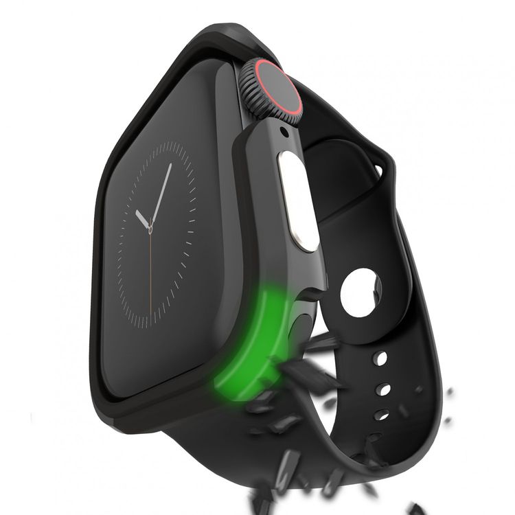 Green Lion Iron Shield Case Defense Edge, Aluminum& Soft Rubber Exterior, Easy Access to All Ports, Protective Case Replacement Compatible for Apple Watch 40mm - Black