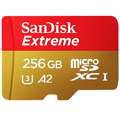 SanDisk SDSQXA1-256G-ZN6MA Extreme MicroSD Card 256GB TF Card U3 V30 C10 4K A2 Memory Card 160MB/s Read 90MB/s Write - Red
