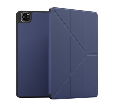 Levelo Elegante Hybrid Leather Case for iPad Pro 11" (4th to 6th Generation), Vertical & Horizontal Positioning, Shock Absorbent Bumper Case, 360° Protection, Easy Snap-On, Accurate Cut-Outs - Blue