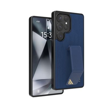 Levelo Morphix PU Leather Case for Samsung Galaxy S25 Ultra, Built-in Leather Kickstand, Scratch-Resistant, Impact-Resistant Corners, Hybrid Case - Blue